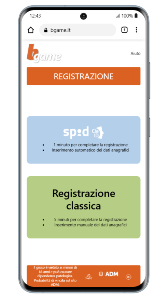 Registrazione del casinò bgame